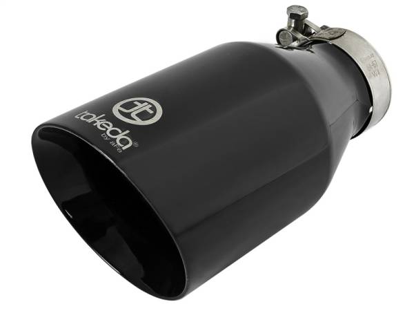 aFe - aFe Takeda 409 SS Clamp-On Exhaust Tip 2.5in. Inlet / 4.5in. Outlet / 9in. L - Black - 49T25454-B09