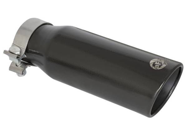 aFe - aFe MACH Force-Xp 409 Stainless Steel Clamp-on Exhaust Tip 3in Inlet 4in Outlet - Black - 49T30404-B121