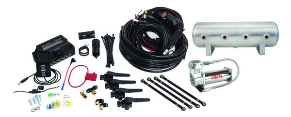 Air Lift - Air Lift Performance 3H (1/4 Air Line 2.5 Gal  Raw Aluminum Tank VIAIR 444C Comp) - 27691