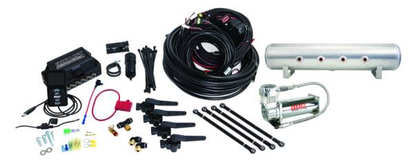 Air Lift - Air Lift Performance 3H (3/8 Air Line 4 Gal 7-Port  Raw Aluminum Tank VIAIR 444C Comp) - 27699