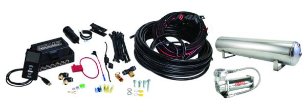 Air Lift - Air Lift Performance 3P (3/8 Air Line 4 Gal 5-Port  Polished Aluminum Tank VIAIR 444C Comp) - 27787