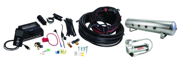Air Lift - Air Lift Performance 3P (3/8 Air Line 4 Gal 7-Port  Polished Aluminum Tank VIAIR 444C Comp) - 27789
