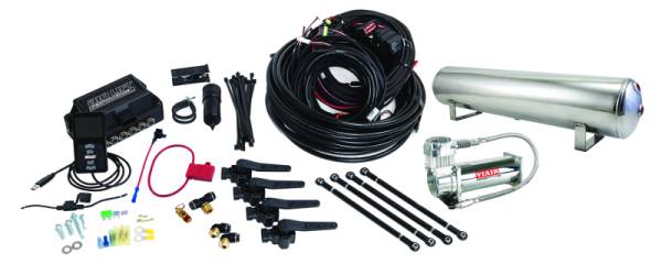 Air Lift - Air Lift Performance 3H (1/4 Air Line 4 Gal 5-Port  Polished Aluminum Tank VIAIR 444C Comp) - 27792
