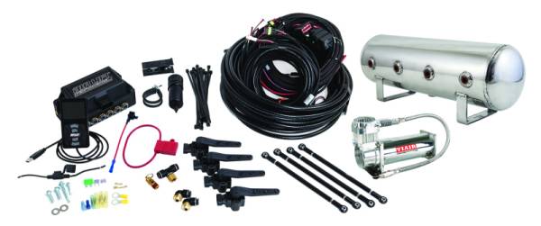 Air Lift - Air Lift Performance 3H (3/8 Air Line 2.5 Gal  Polished Aluminum Tank VIAIR 444C Comp) - 27796