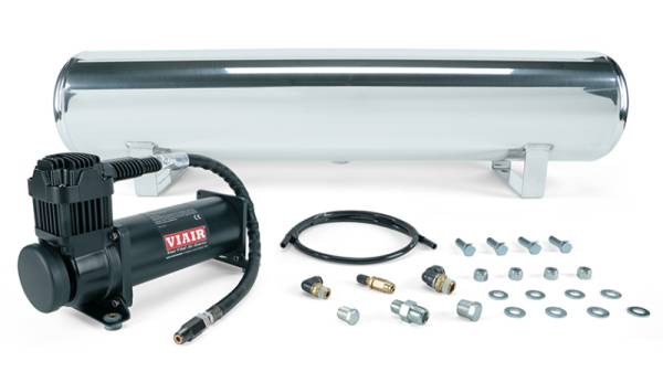 Air Lift - Air Lift 4 Gal. Polished Tank w/ Viair 444b Blk Compressor (Incl. Fittings & Mounting Hardware) - 27806