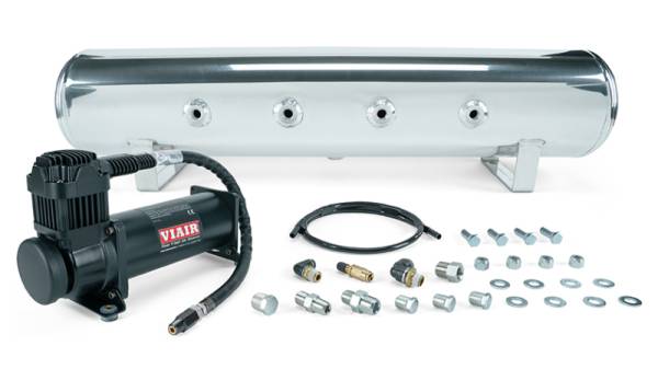 Air Lift - Air Lift 4 Gal. 7-Port Tank w/ Viair 444b Blk Compressor (Incl. Fittings & Mounting Hardware) - 27807