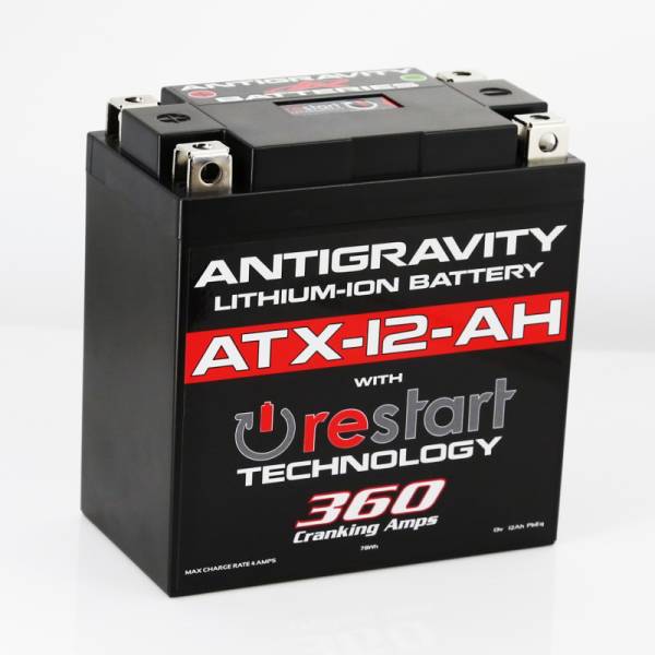 Antigravity Batteries - Antigravity YTX12B-BS Lithium Battery w/Re-Start - AG-ATX12-AH-RS