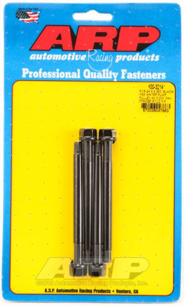 ARP - ARP 5/16-24 X 4.250 Black Hex Water Pump Pulley w/ 3.000in Fan Spacer Stud Kit - 100-3214