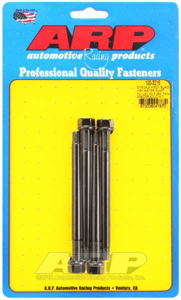 ARP - ARP 5/16-24 X 4.500 Black Hex Water Pump Pulley w/ 3.250in Fan Spacer Stud Kit - 100-3215