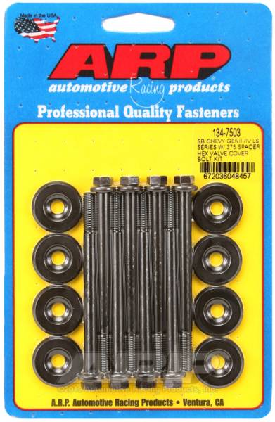 ARP - ARP Small Block Chevy GENIII/IV LS Series .375 Spacer Hex Valve Cover Bolt Kit - Black - 134-7503