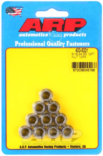 ARP - ARP 5/16-24 SS 12pt Nut Kit - 400-8331