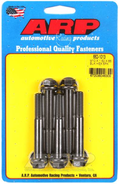 ARP - ARP M10 x 1.50 x 65 Hex Black Oxide Bolts (5/pkg) - 662-1013