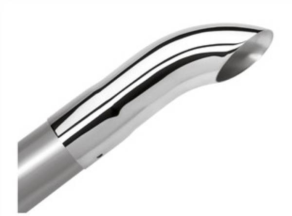 Borla - Borla Universal Polished Tip Single Round Turndown/Turnout (inlet 2 1/4in. Outlet 2 1/4in) - 20109