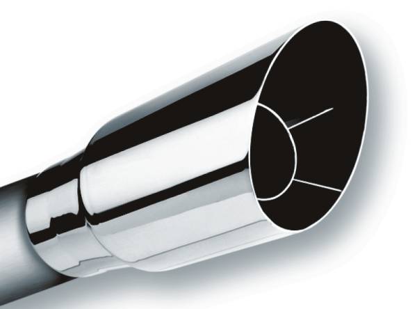 Borla - Borla Universal Polished Tip Single Round Angle-Cut (inlet 2 1/2in. Outlet 3 1/2in) *NO Returns* - 20120