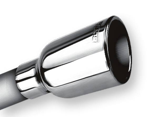 Borla - Borla 2.25in Inlet 3.19in Round Rolled Angle Cut Outlet x 5in Long Embossed Tip - 20236