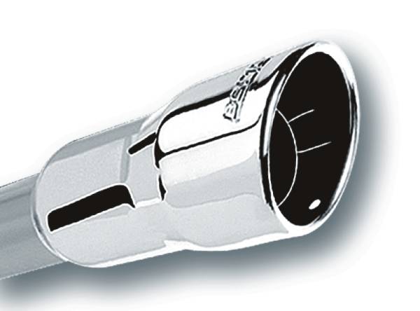 Borla - Borla 2.25in Inlet 3.5in Round Rolled Angle Cut Intercooled Outlet x 6.5in Long Embossed Tip - 20237