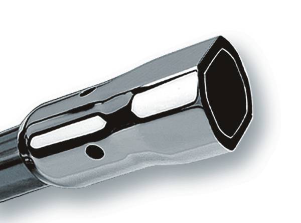 Borla - Borla 2.25in Inlet 3.38in x 3.0in Square Angle Cut Phantom x 6.5in Long Universal Exhaust Tips - 20252