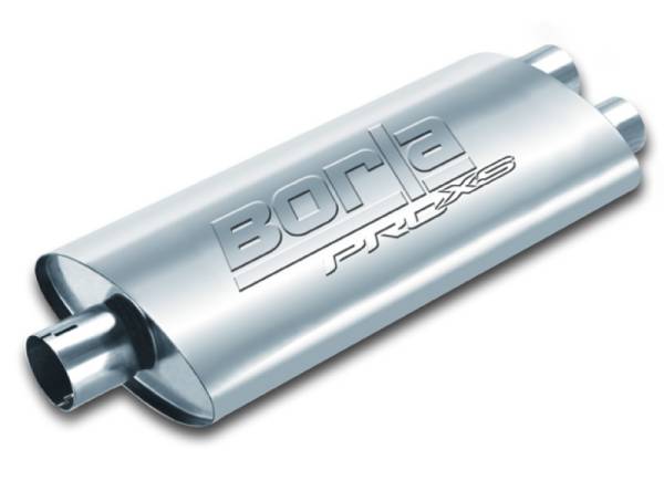 Borla - Borla Universal Center/Dual Oval 2.5in In/Dual 2.5in Out 19in x 4in x 9.5in Notched PRO-XS Muffler - 400485