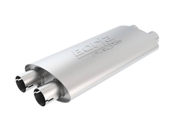 Borla - Borla Pro-XS 2.25in Tubing 19in x 4in x 9.5in Oval Notched Dual In / Dual Out Muffler - 400492