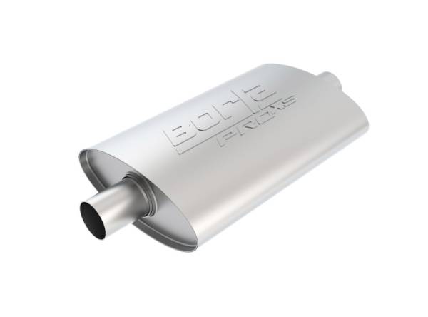 Borla - Borla Pro-XS 2inch, 2inch, 14inch x 9-1/2inch x 4inch Oval Cen/Cen w/o Notch Turbo Muffler - 40347