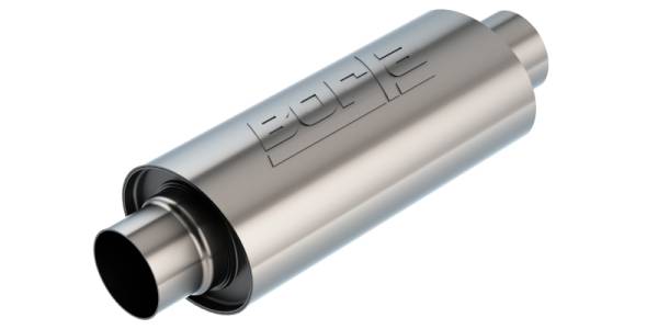 Borla - Borla Universal Muffler 5in. x 6.25in. X 13.5in. Body 18.5in. OAL 3in I.D. In/Out Brushed T-304 - 4ALEXR1993