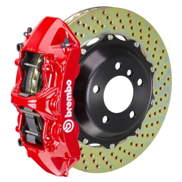 Brembo - Brembo 01-02 Viper RT-10/GTS Front GT BBK 6 Piston Cast 380x32 2pc Rotor Drilled-Red - 1M1.9037A2