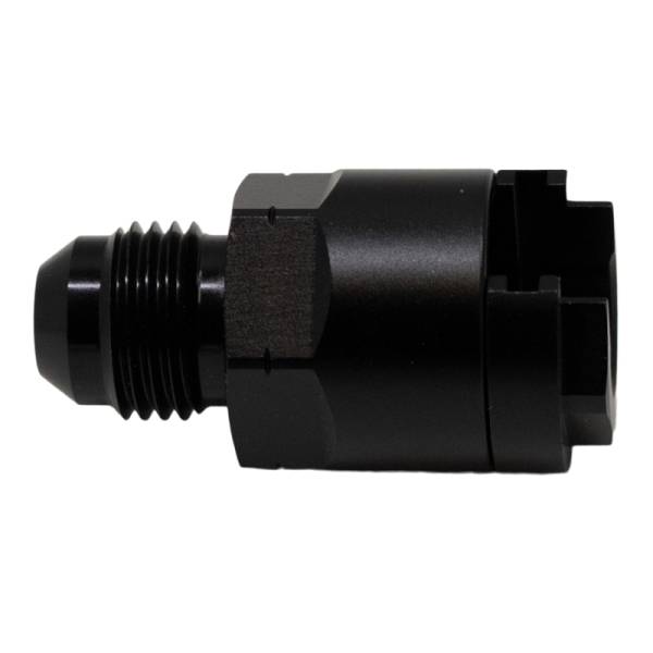 DeatschWerks - DeatschWerks 6AN Male Flare to 3/8in Female EFI Quick Connect Adapter - Anodized Matte Black - 6-02-0103-B