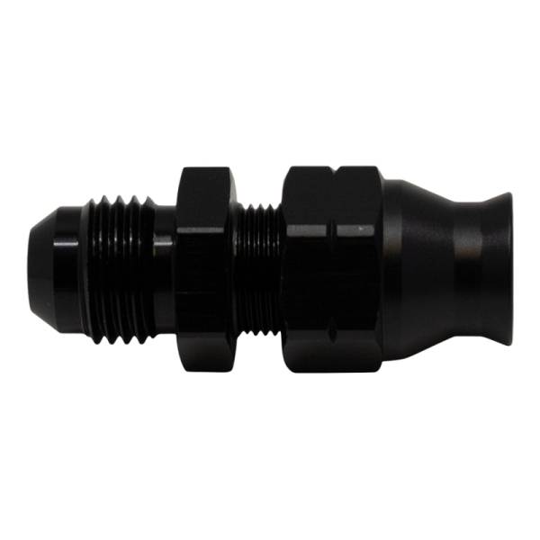 DeatschWerks - DeatschWerks 6AN Male Flare to 5/16in Hardline Compression Adapter - Anodized Matte Black - 6-02-0108-B