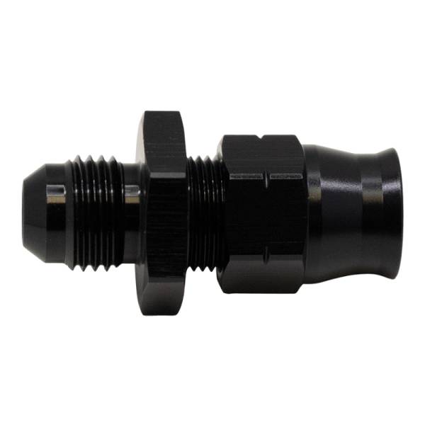 DeatschWerks - DeatschWerks 6AN Male Flare to 3/8in Hardline Compression Adapter - Anodized Matte Black - 6-02-0109-B