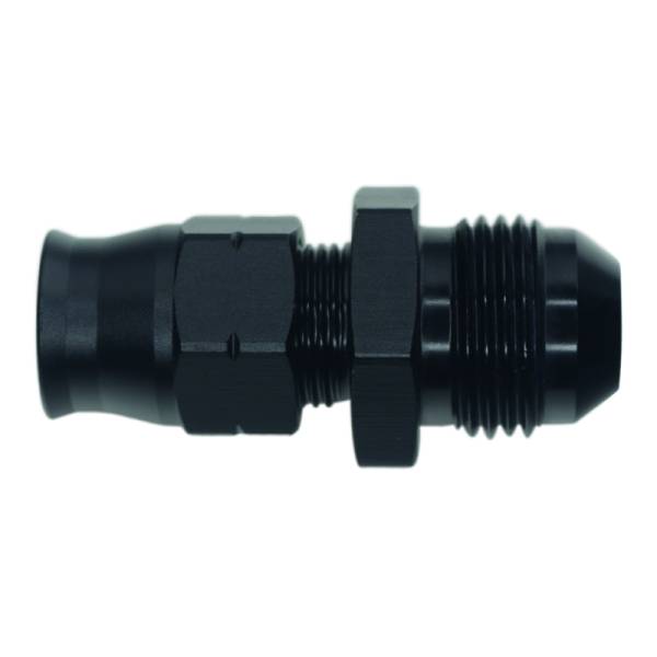 DeatschWerks - DeatschWerks 8AN Male Flare to 3/8in Hardline Compression Adapter - Anodized Matte Black - 6-02-0110-B