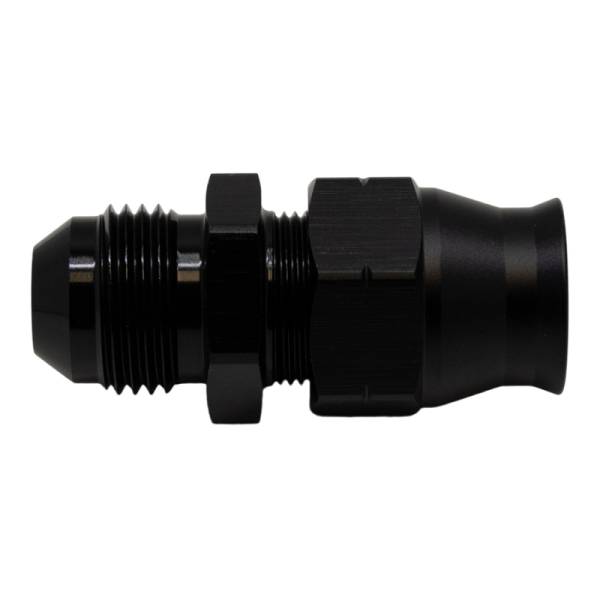 DeatschWerks - DeatschWerks 8AN Male Flare to 1/2in Hardline Compression Adapter - Anodized Matte Black - 6-02-0111-B