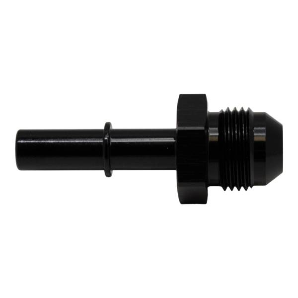 DeatschWerks - DeatschWerks 8AN Male Flare to 3/8in Male EFI Quick Connect Adapter - Anodized Matte Black - 6-02-0113-B