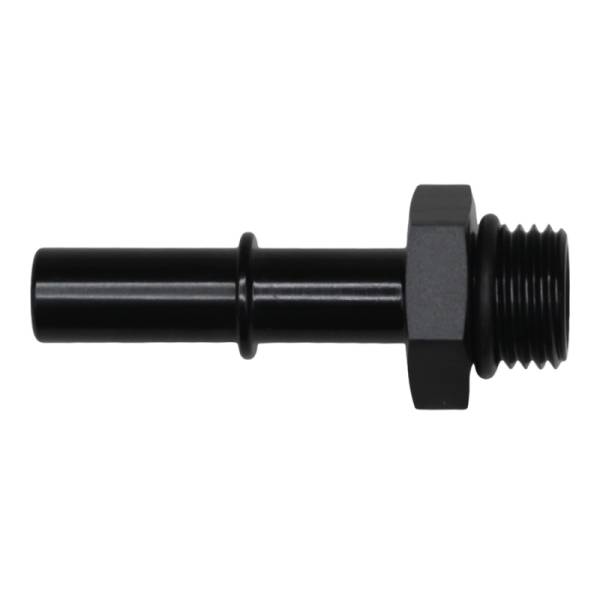 DeatschWerks - DeatschWerks 6AN ORB Male to 3/8in Male EFI Quick Connect Adapter - Anodized Matte Black - 6-02-0122-B