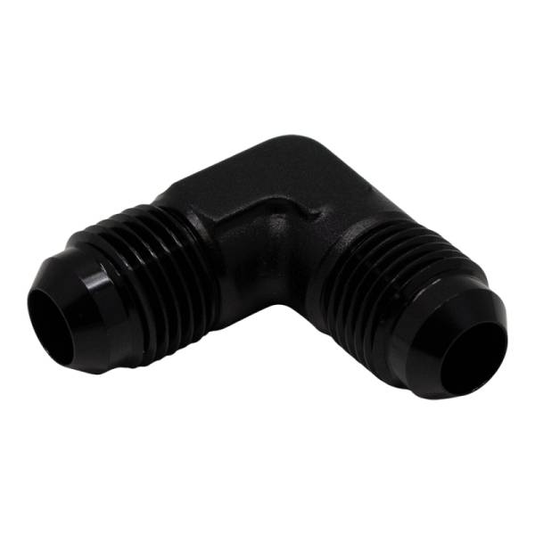DeatschWerks - DeatschWerks 6AN Male Flare to 6AN Male Flare 90-Degree Fitting - Anodized Matte Black - 6-02-0207-B