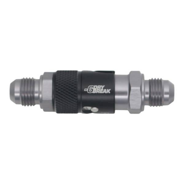 DeatschWerks - DeatschWerks 6AN Male Flare Quick Disconnect Dry Break Fitting - 2 Pieces Anodized Matte Black - 6-02-0225-B
