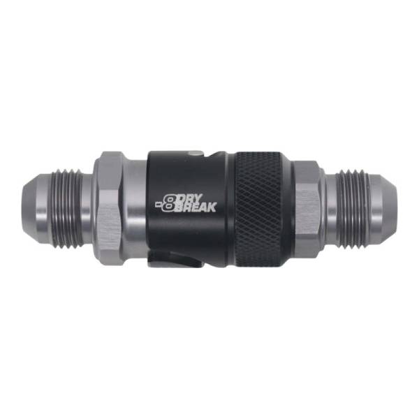 DeatschWerks - DeatschWerks 8AN Male Flare Quick Disconnect Dry Break Fitting - 2 Pieces Anodized Matte Black - 6-02-0226-B