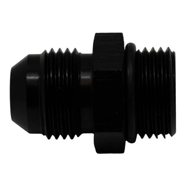 DeatschWerks - DeatschWerks 8AN ORB Male to 8AN Male Flare Adapter (Incl O-Ring) - Anodized Matte Black - 6-02-0402-B