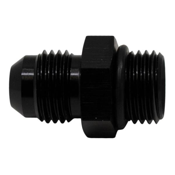 DeatschWerks - DeatschWerks 6AN ORB Male to 6AN Male Flare Adapter (Incl O-Ring) - Anodized Matte Black - 6-02-0404-B