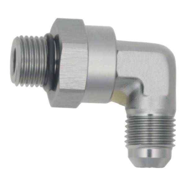 DeatschWerks - DeatschWerks 6AN ORB Male Swivel to 90-Degree 6AN Male Flare - Anodized DW Titanium - 6-02-0414