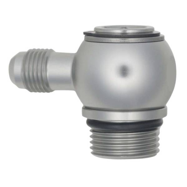 DeatschWerks - DeatschWerks 10AN ORB Male to 6AN Male Flare Low Profile 90-Degree Swivel - Anodized DW Titanium - 6-02-0420