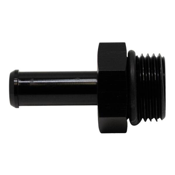 DeatschWerks - DeatschWerks 8AN ORB Male to 3/8in Male Barb Fitting (Incl O-Ring) - Anodized Matte Black - 6-02-0509-B