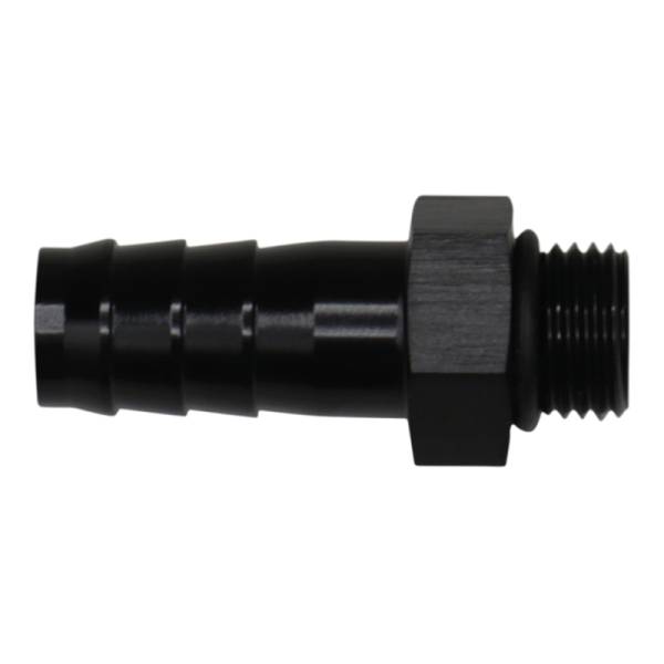 DeatschWerks - DeatschWerks 6AN ORB Male to 1/2in Male Triple Barb Fitting (Incl O-Ring) - Anodized Matte Black - 6-02-0511-B