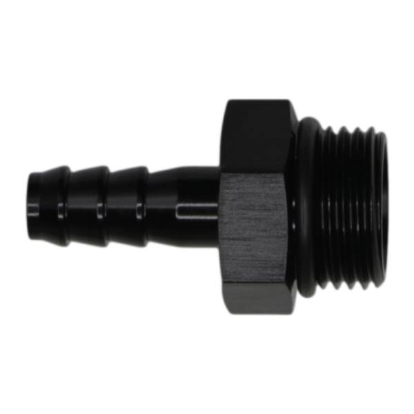 DeatschWerks - DeatschWerks 8AN ORB Male to 5/16in Male Triple Barb Fitting (Incl O-Ring) - Anodized Matte Black - 6-02-0512-B