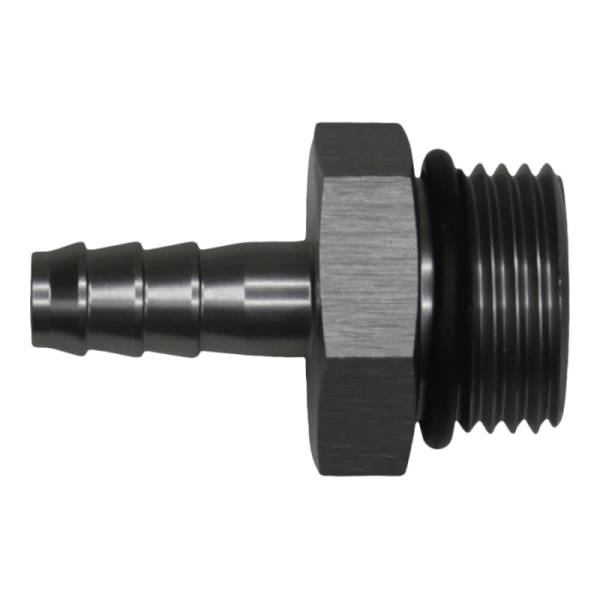 DeatschWerks - DeatschWerks 10AN ORB Male to 5/16in Male Triple Barb Fitting (Incl O-Ring) - Anodized DW Titanium - 6-02-0516