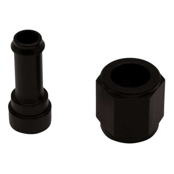 DeatschWerks - DeatschWerks 6AN Female Flare Swivel to 5/16in Single Hose Barb - Anodized Matte Black - 6-02-0520-B