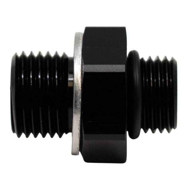 DeatschWerks - DeatschWerks 6AN ORB Male to M16 X 1.5 Metric Male (Incl O-Ring and Washer) - Anodized Matte Black - 6-02-0604-B