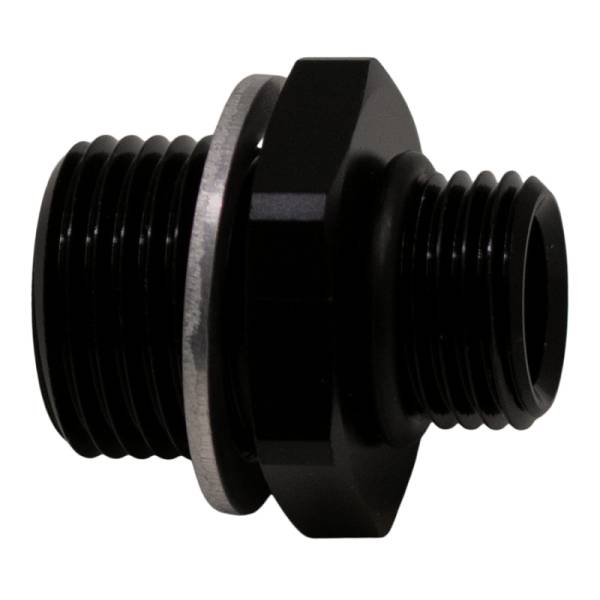 DeatschWerks - DeatschWerks 6AN ORB Male to M18 X 1.5 Metric Male (Incl O-Ring and Washer) - Anodized Matte Black - 6-02-0606-B