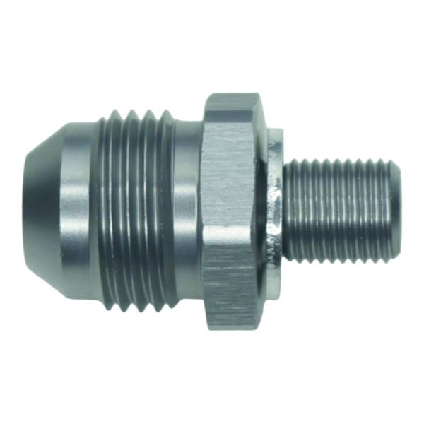 DeatschWerks - DeatschWerks 8AN Male Flare to M10 X 1.0 Male Metric - Anodized Titanium - 6-02-0621