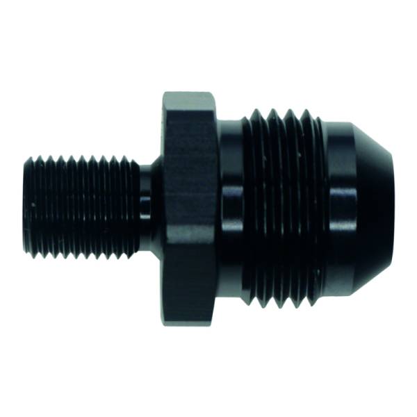 DeatschWerks - DeatschWerks 8AN Male Flare to M10 X 1.0 Male Metric - Anodized Matte Black - 6-02-0621-B