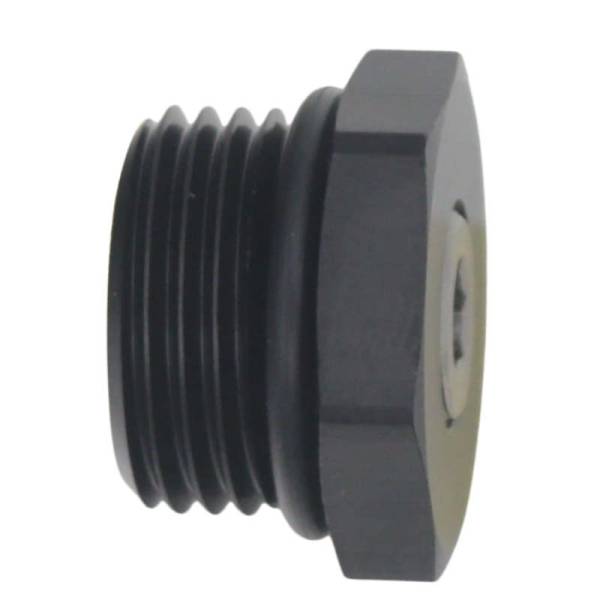 DeatschWerks - DeatschWerks 8AN ORB Male Plug Fitting with 1/8in NPT Gauge Port - Anodized Matte Black - 6-02-0731-B